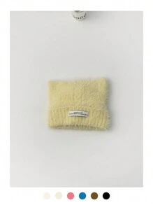 1 件纯色毛绒耳罩帽，女士秋冬旅行保暖百搭猫耳针织帽，柔软可爱头套帽，时尚冬季针织帽 - 彩色 - 查看 6