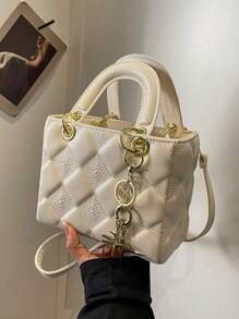 新品小众设计女包，流行百搭时尚女士斜挎包，优雅淑女风 - 米色 - 查看 6