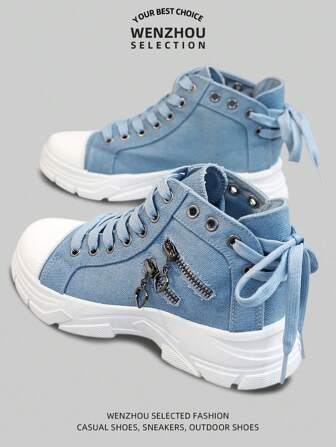 35-45 Stora kvinnor, hela säsongen med tjocka sulor, höjdförbättrande fritidsskor, ventilerande och bekväm design, snörning, moderiktig stil, mångsidig och lätt, lämplig för sport och dagligt bruk