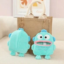A Blue Merman Tissue Pack, A Keychain-Decorated Backpack Made Of Cartoon-Style Short Plush Material. Blue Merman Headphone Case. Headphone Case, Tissue Pack. - Baby Blue - View 6