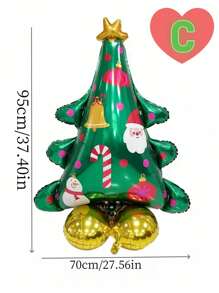 1 件圣诞铝箔气球，圣诞树形气球，DIY 堆叠圣诞树气球，适用于圣诞派对装饰、新年装饰气球、摄影道具、节日派对用品 - 彩色 - 查看 11