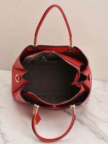 Dedoo 奢华时尚多功能大容量单肩手提包，优雅女士手提包 - 紅色 - 查看 7