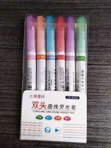 6-Farben Well Blumen Muster Textmarker, süße Umriss Planer Stifte für DIY Scrapbooking