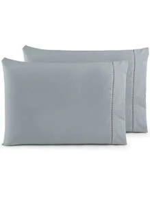 Kit 06 Pillowcases Percale 200 Threads Cotton Stick Stitch Pillow - 玫瑰灰色稻草 - 查看 7