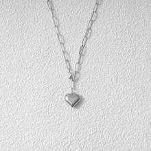 1 chiếc vòng cổ trái tim bằng thép không gỉ dành cho phụ nữ màu vàng/bạc kim loại hình trái tim choker vòng cổ mắt xích hình bầu dục - trái tim - Xem 8
