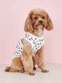 1 szt. Kamizelka dla psa, letnia, lekka, słodka, z wzorem serca, słodka, dla małych zwierząt, takich jak szpic miniaturowy, yorkshire terrier, codzienna odzież domowa