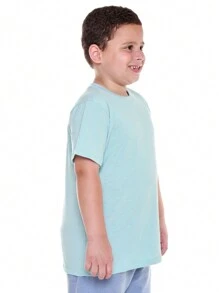 Basic Youth T-Shirt For Boys 100% Premium Cotton Round Neck For Teenage Boys Without Print - 淺藍色 - 查看 4