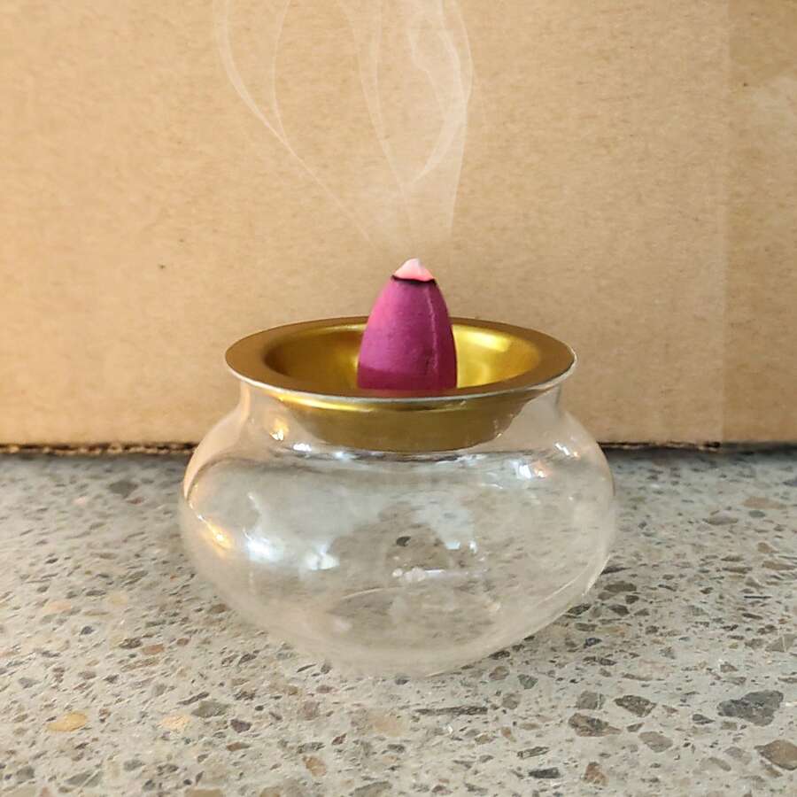 2 chiếc lư hương/đế nến hình bát vàng, bát sắt đa năng di động, đế nến ngày lễ, đế hương liệu (không bao gồm nến và hương) - Vàng - Xem 1