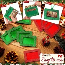 Christmas Photo Frame Ornaments Mini Felt Picture Frame Holiday Hanging Photo Frame Hanging Ornaments Picture Frame Insert For Christmas Tree Decor (Classic Style) ﻿ - Multicolor - View 3
