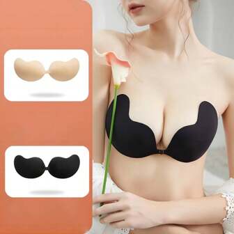 1 Pack Sticky Bra, Backless Strapless Bra Push Up, Adhesive Invisible Lift Up Bras
