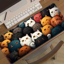 Reunion Cats Large Gaming Mouse Pad, Extra Long & Thick Desk Mat, Non-Slip Rubber Material, Washable With Precise Stitched Edge, Gift Back To School - Reunion Cats - View 1