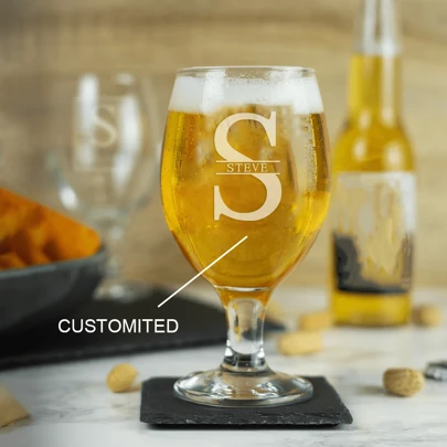 Personalised Beer Glass - Custom Engraved Stemmed Ale Glass Gift Any Message Bespoke Glass For Dad Grandad Or Uncle Fathers Day Gift,Personalised Beer Glass Engraved Stemmed Ale Craft Glass Customised Gift Idea For Him