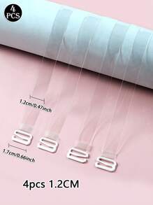 4pcs Women's Transparent Concealable Anti-Slip Bra Straps, Spaghetti Straps Underwear Accessory - Multicolor - View 7