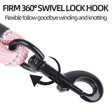 1pc New Color Pet Leash, Reflective Nylon Dog Leash, Explosion Proof Walking Rope, Foam Handle No Choking, Round Rope, Pink - Baby Pink - View 6