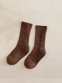 1 双蕾丝边婴儿/儿童袜子，柔软透气保暖蕾丝婴儿袜子，学生及膝袜，幼儿室内防滑袜子，适合日常穿着 - 彩色 - 查看 26