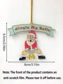 1 件亚克力圣诞老人装饰带铃铛 - 有趣的圣诞节节日装饰，适合节日派对和装饰的最佳礼物 - 彩色 - 查看 4