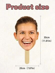 1pc Customized Photo Face Paper Cuttings Stick, Personalized Customized Cutout Head Cardboard Paper Cuttings, Customized Big Head On Stick, Valentine's Day, Valentine's Day Decor Stylish, Adorable, Colorful Custom, Personalized, Unique Ideal Gifts For Her Friends, Son, Daughter, School Students, Workers, Kids For Valentine's Day, For Anniversaries,Home Decor Living Room - Multicolor - View 3