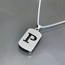 1 Piece Men's 26 Letter A-Z Letter Necklace Pendant Necklace Military Necklace Student Fashion Sweater Chain - Holiday Gift Giving, Easter Gift, Holiday Gift, Accessories, Office Outfit, Musty, Punk Style, Casual Accessories, Suitable For Parties, Celebrations And Wedding - Multicolor - View 10