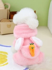 加厚宠物狗衣服，冬季四腿羊毛连体衣 - 粉色 - 查看 14