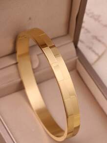 时尚不锈钢手链，送给妈妈的迷人礼物，时尚派对珠宝 - 金黃色 - 查看 10