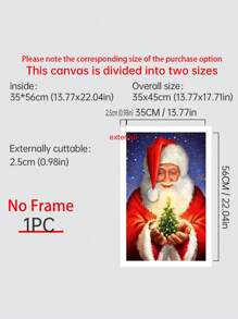 1 件帆布藝術印刷品,聖誕老人海報,藝術品壁畫,客廳家居牆壁裝飾,無框,節日禮物