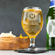 Vaso de cerveza personalizado - Vaso de cerveza con tallo personalizado grabado a medida para cualquier mensaje, regalo especial para papá, abuelo o tío, Día del Padre, Vaso de cerveza personalizado con grabado, vaso de cerveza artesanal personalizado, idea de regalo personalizada para él