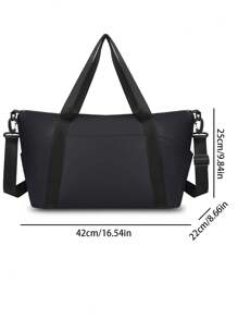 Túi du lịch cự ly ngắn cho nam có nhiều ngăn, được phân loại là túi du lịch thông thường, làm bằng chất liệu màng, chống thấm nước, sức chứa lớn, đơn giản và phong cách, túi xách du lịch, túi xách tay, túi tập thể dục, túi vải thô, túi du lịch cuối tuần, túi hành lý, túi qua đêm, túi xách tay, túi đựng quần áo, trang phục du lịch, sân bay - màu đen - Xem 4