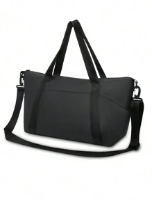 Túi du lịch cự ly ngắn cho nam có nhiều ngăn, được phân loại là túi du lịch thông thường, làm bằng chất liệu màng, chống thấm nước, sức chứa lớn, đơn giản và phong cách, túi xách du lịch, túi xách tay, túi tập thể dục, túi vải thô, túi du lịch cuối tuần, túi hành lý, túi qua đêm, túi xách tay, túi đựng quần áo, trang phục du lịch, sân bay - màu đen - Xem 2