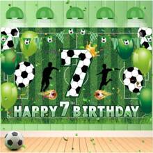 1pc Football Themed Birthday Party Backdrop Decorative Banner, Suitable For 6-11 Years Old Birthday Party, Photography Studio, Multipurpose Spring/Summer Banner Decor - No Electricity Needed, Home Decor, Party Decor, Birthday Cake Table, Poster Hanging Banner, Vinyl Decor, Photo Studio Props, 150cm/59in*100cm/39in - Multicolor - View 15