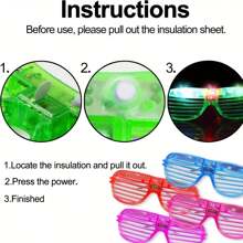 Halloween 1/5/10/20/30/220pcs, Random Light Up Glasses, LED Sunglasses, Glow In The Dark Party Supplies, Flashing Toy Glasses, Party Gifts Birthday Party Gifts