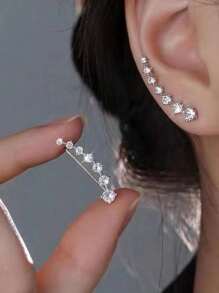 1 para europejskich i amerykańskich klasycznych modnych kolczyków z kryształkami Dipper Constellation, luksusowe wiszące kolczyki Bling dla kobiet
