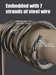 eyekan Fishing Rod Rope Retractable Steel Wire Circle Rubber Band Tackle Holder Detachable Spring Cord, Extra Long - Multicolor - View 1