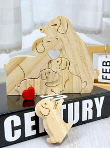 Tên thành viên gia đình tùy chỉnh bằng gỗ, Câu đố chó bằng gỗ, Quà tặng Ngày của Cha cho buổi họp mặt gia đình, Quà tặng tình yêu, Trang trí nhà cửa, Trang trí bàn ăn, Quà tặng cá nhân, Đồ trang trí máy tính để bàn, Trang trí tiệc ngày lễ - Màu gỗ - Xem 6