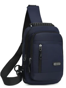Men's Chest Bag Multifunctional Small Casual Nylon Backpack With Hand Strap And USB Charging Port - 藍色的 - 查看 1