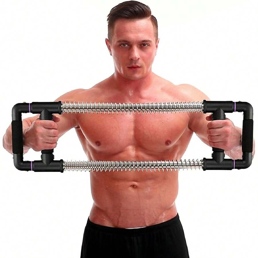 Push Down Bar Brusttrainer Fitnessgerät für Zuhause - Krafttraining Sportgerät für Brustmuskeln, Arme, Schultern, Bauch, Rücken - Home Gym Equipment Brust Expander Trainingsgerät für Zuhause - Schwarz - Übersicht 1