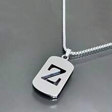1 Piece Men's 26 Letter A-Z Letter Necklace Pendant Necklace Military Necklace Student Fashion Sweater Chain - Holiday Gift Giving, Easter Gift, Holiday Gift, Accessories, Office Outfit, Musty, Punk Style, Casual Accessories, Suitable For Parties, Celebrations And Wedding - Multicolor - View 5