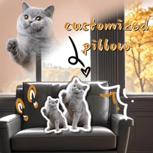 1 件定制宠物照片抱枕，双面设计，各种动物和宠物图案，完美的礼物，家居装饰，圣诞节，生日，伴侣