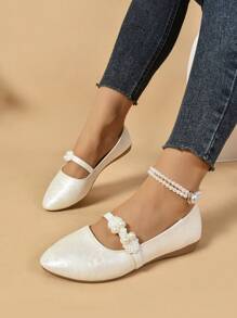 Giày lười Slip-On Giày đế bằng Slip-On, Đa năng Đế mềm mới Mặt mềm Giày thường ngày kiểu Pháp nhẹ nhàng, Thời trang - Màu be - Xem 3