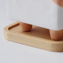 Multi Bamboo Tray Wood Saucer Flower Pot Tray Cup Pad Coaster Plate Kitchen Decorative Plate Creative Coaster Coffee Cup Mat - Yellow - View 2