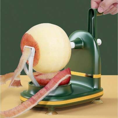 Pelador de manzanas manual multifuncional con cuchillas de acero inoxidable, pelador de frutas a manivela, máquina peladora de alimentos para utensilios de cocina