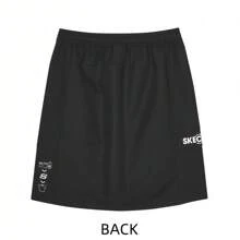 Skechers 舒適鬆緊透氣梭織休閒運動裙 - 黑色 - 查看 4