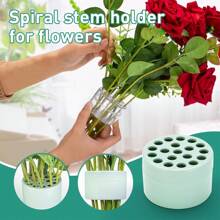 1/2/4pcs Reusable Flower Stem Holder: Plastic Spiral Flower Stem Supports For Arranging Bouquets - Multicolor - View 2