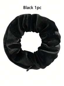 3pcs/1pc Solid Color Casual Street Style Polyester Scrunchies With Zipper Elastic Hair Ties, Multipurpose For Keys, Cash, Earphones, Lipstick, Brushes, Skincare, Phone, Coins, Small Items, For Home, Gift, Holiday & Festival Usescrunchy Hair Ties