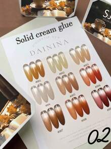 一套Y2K果冻指甲油套装，固体凝胶指甲油调色盘，4/5/9色柔滑乳霜套装，红色和黑色、粉色、绿色，配有美甲刷，持久固体凝胶指甲油，高光泽多色凝胶指甲油，凝胶指甲油颜色，适合情人节美甲、法式美甲、美甲艺术，需要底油和封层，UV凝胶指甲油 - 彩色 - 查看 6