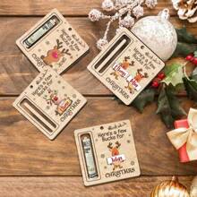 定制圣诞饰品 - 木制饰品、圣诞吊坠、木制钱包、适合圣诞节、麋鹿形状钱包、定制饰品、个性化饰品、适合家庭、派对 - 1 件 - 彩色 - 查看 2