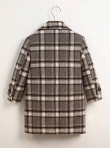 Boys Thickened Thermal Plaid Coat, Children Warm Outerwear Suitable For Daily Wear, School, Holidays