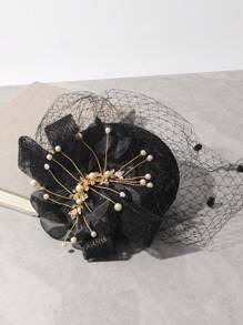 优雅宽边迷人帽子，适合女士，大蝴蝶结，正式场合，肯塔基帽，女士婚礼，新娘鸡尾酒，茶会礼服，平顶软呢帽 - 1038 - 查看 8