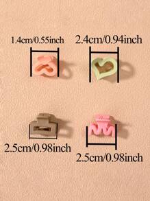 30 chiếc/gói Kẹp tóc hình trái tim nhỏ nhiều màu sắc cho bé gái, hình chim, phụ kiện tóc dễ thương, kẹp tóc thường ngày, thích hợp cho biểu diễn trên sân khấu - Nhiều màu - Xem 9