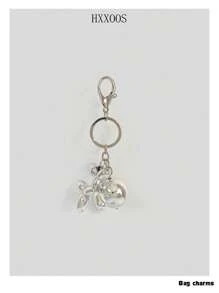 HXXOOS 1 Peça Pingente de Metal Estilo Ins de Moda Feminina Y2K, Pingente de Chaveiro de Metal Prateado para Bolsa, Mochila, Carro, Adequado para Mulheres, Profissionais de Colarinho Branco, Senhoras, Mulheres, Meninas - Use este pingente para realçar o estilo da sua bolsa