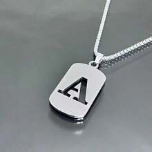 1 Piece Men's 26 Letter A-Z Letter Necklace Pendant Necklace Military Necklace Student Fashion Sweater Chain - Holiday Gift Giving, Easter Gift, Holiday Gift, Accessories, Office Outfit, Musty, Punk Style, Casual Accessories, Suitable For Parties, Celebrations And Wedding - Multicolor - View 15